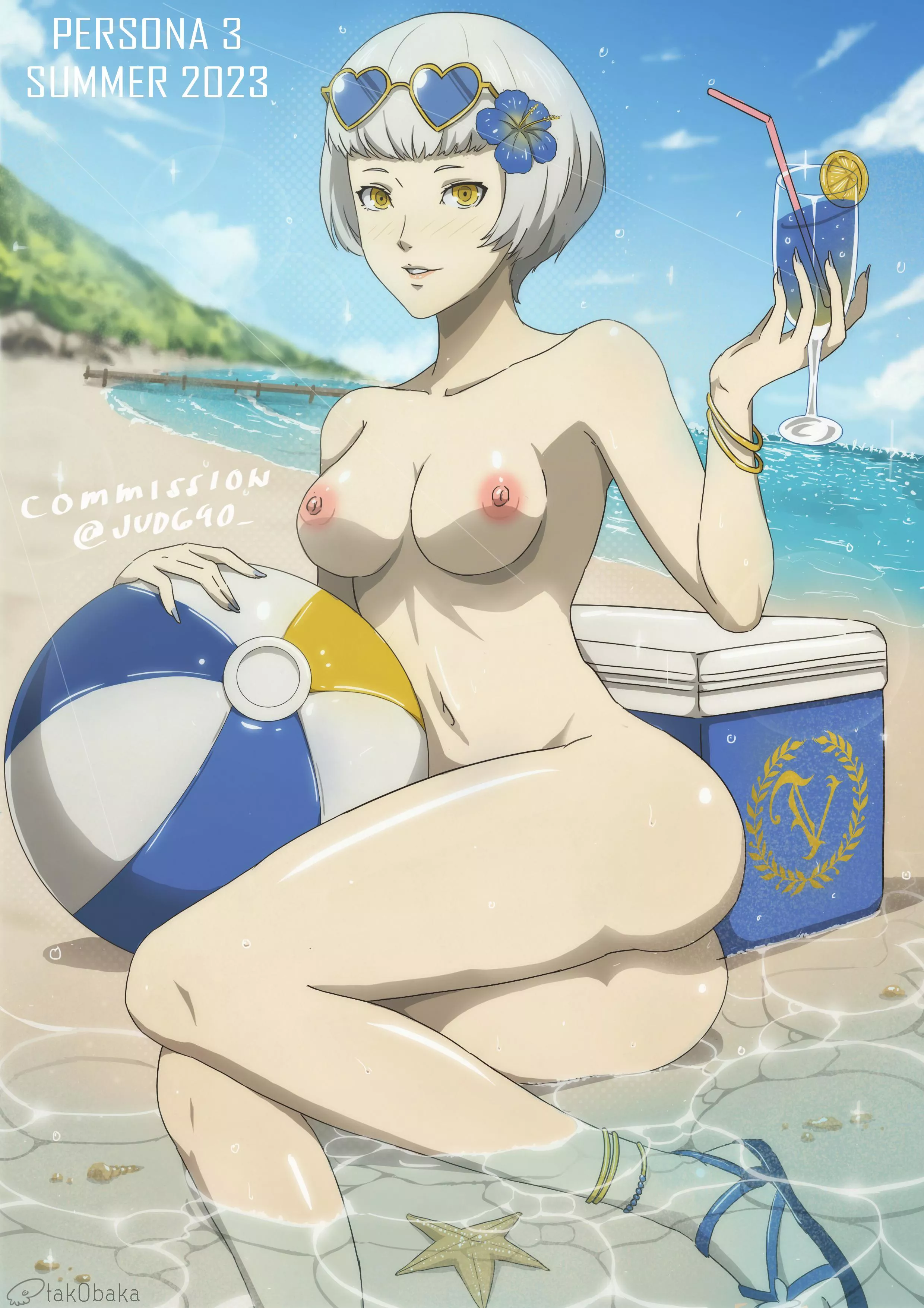Elizabeth exploring a nude beach (tak0baka)