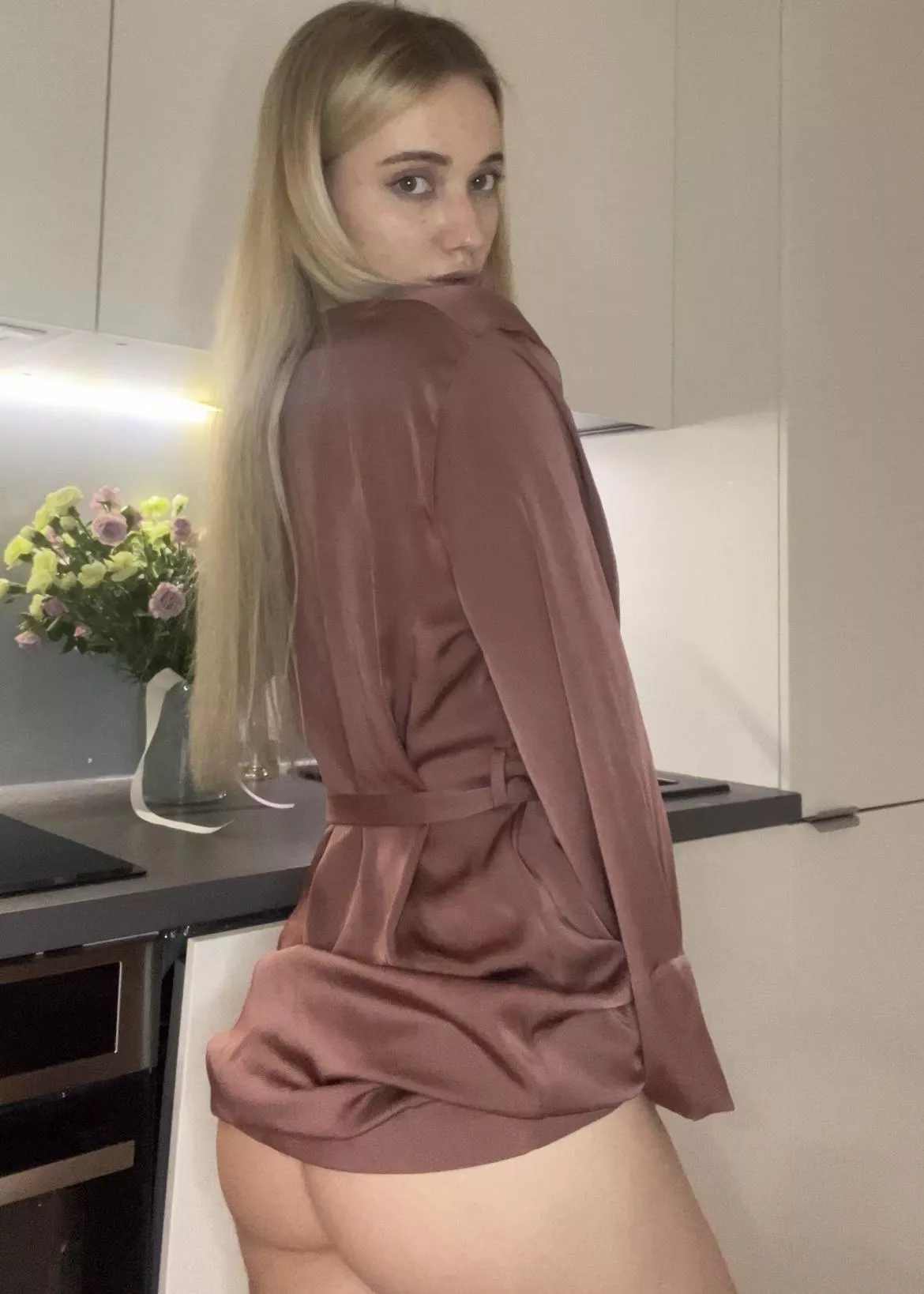 I always wear this robe around the house, but there is never any underwear underneath