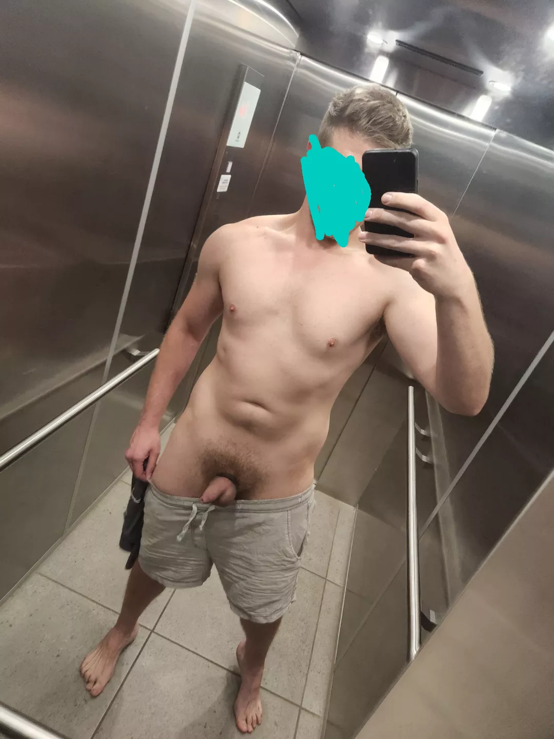 In the apartment elevator 