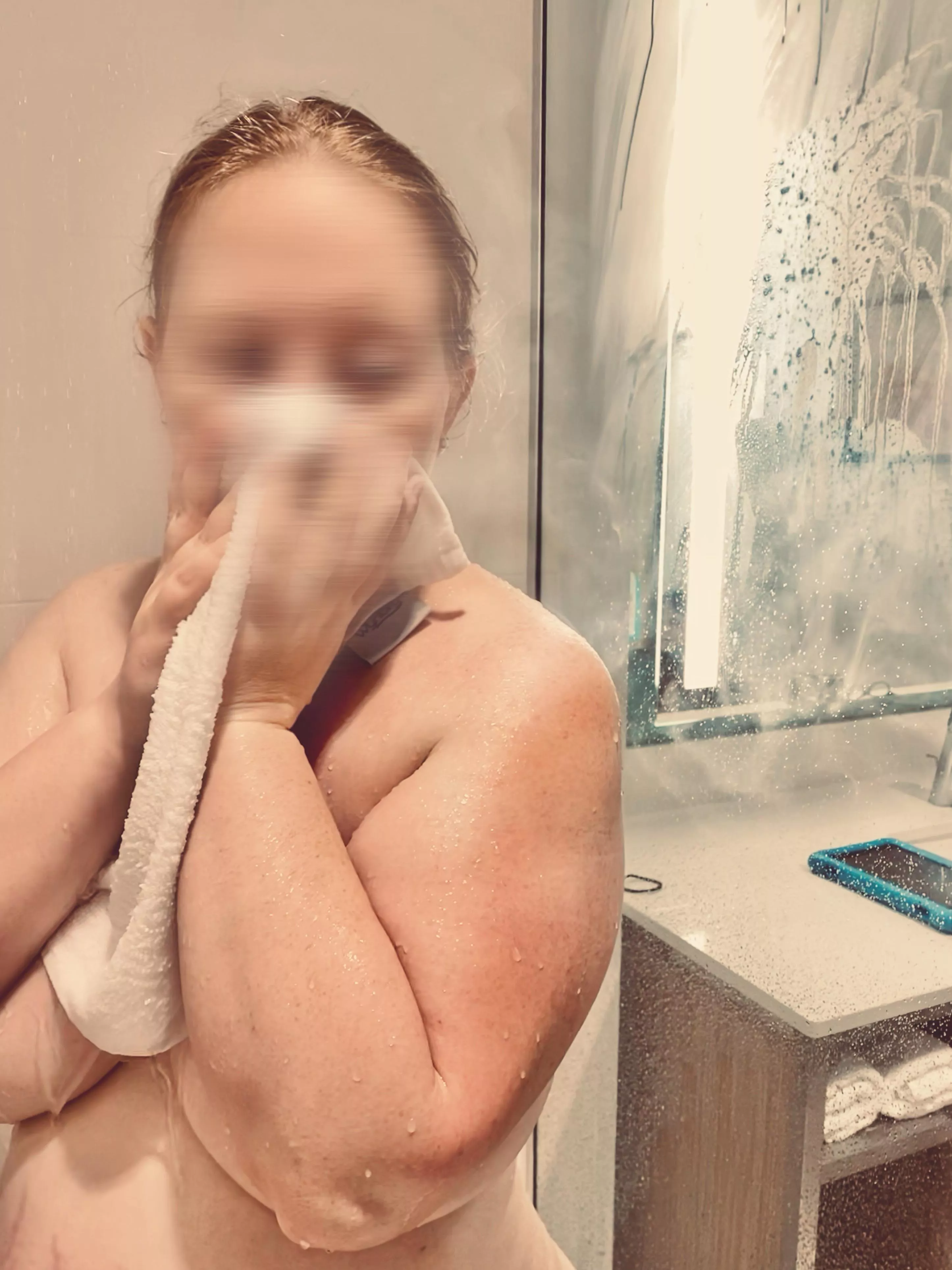 Inside the steam room.