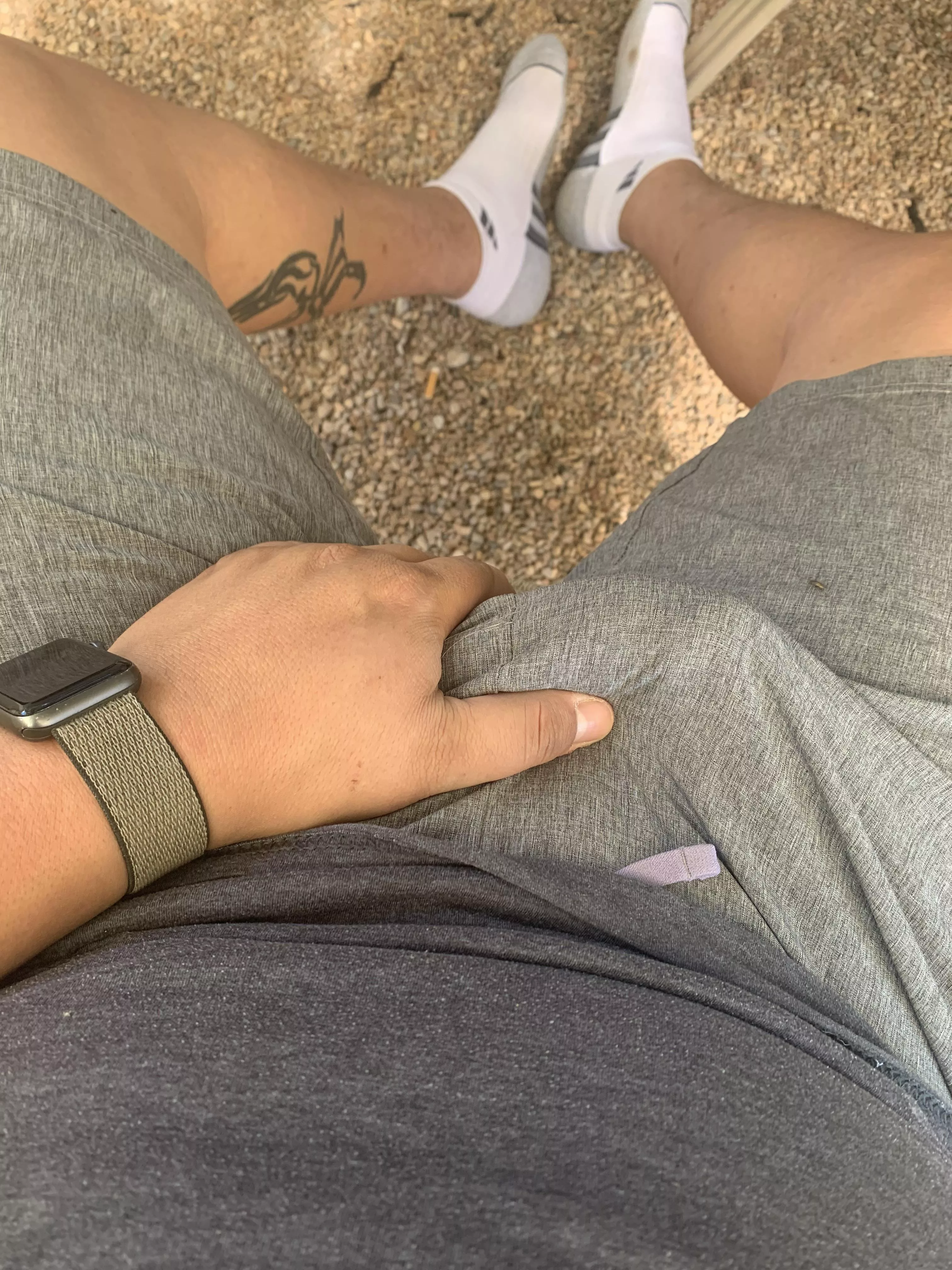 No dress socks today. 