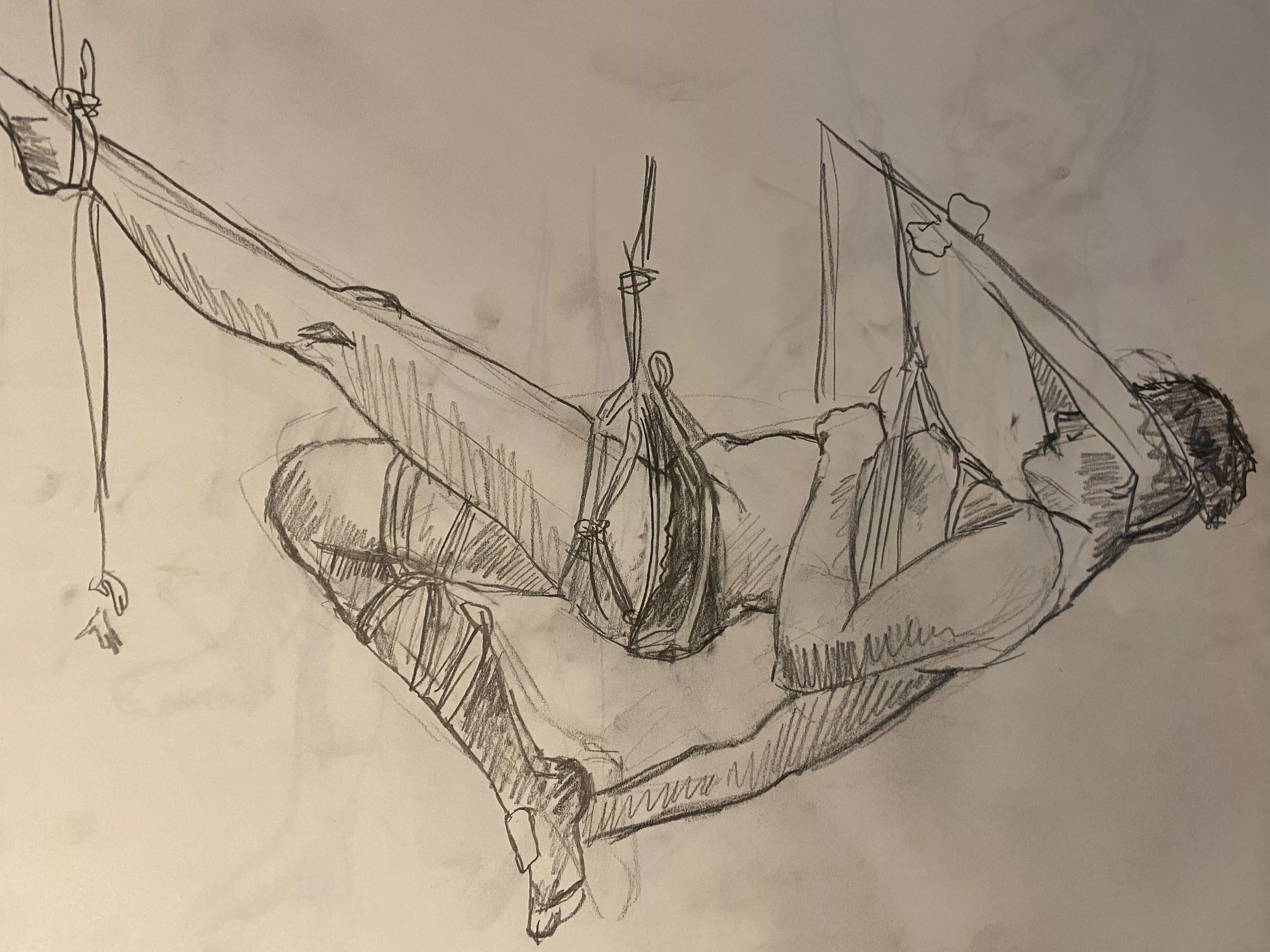 Shibari drawn from a live model