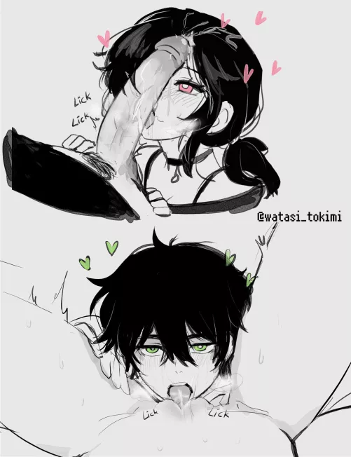 Taking turns to lick