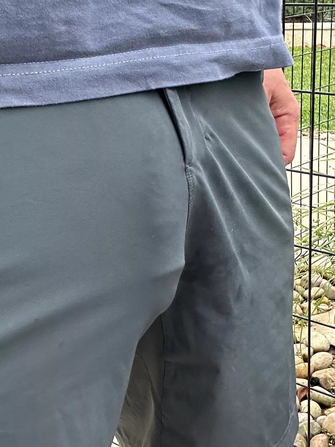 Unlined shorts in public are either a very bad idea or a very good idea