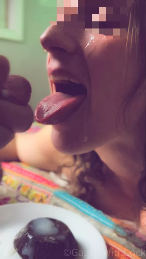 A cum covered lava cake