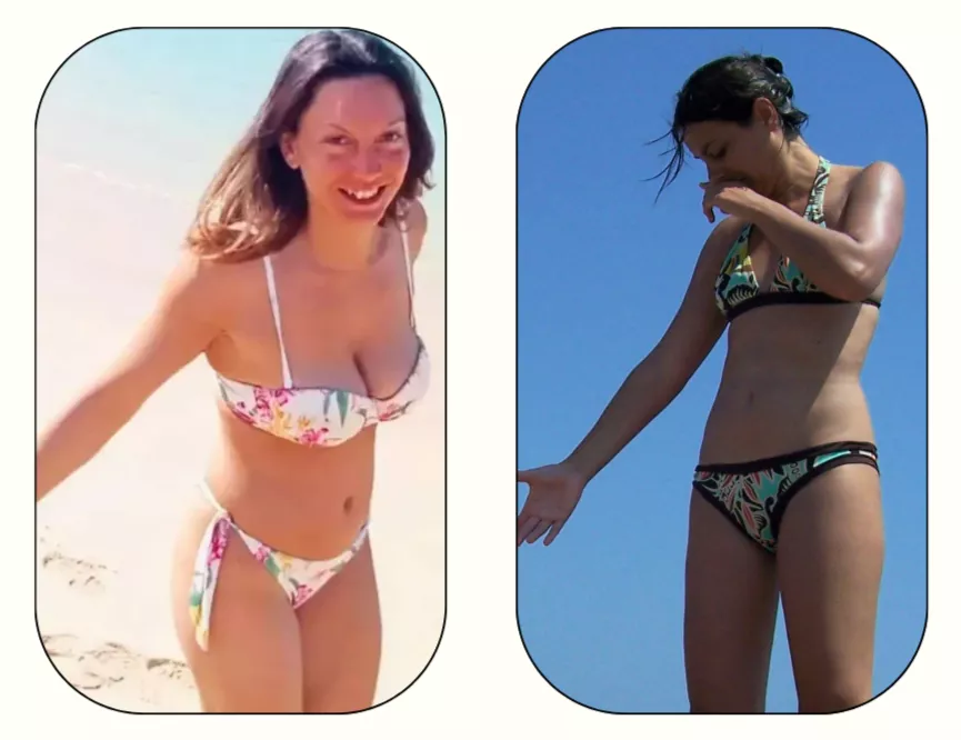 Bikini beach sexfight. First to cum loses and will be dominated by winner as bad as she likes. Second girl starts mauling first girl big boobs, she reacts grabbing her opponent pussy. Who will win and what will be the loser humiliation?