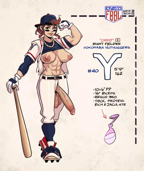 Buff muscle baseball outfielder [ArtByMatches]