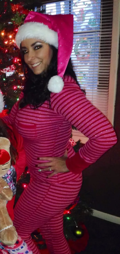 Busty Christmas milf