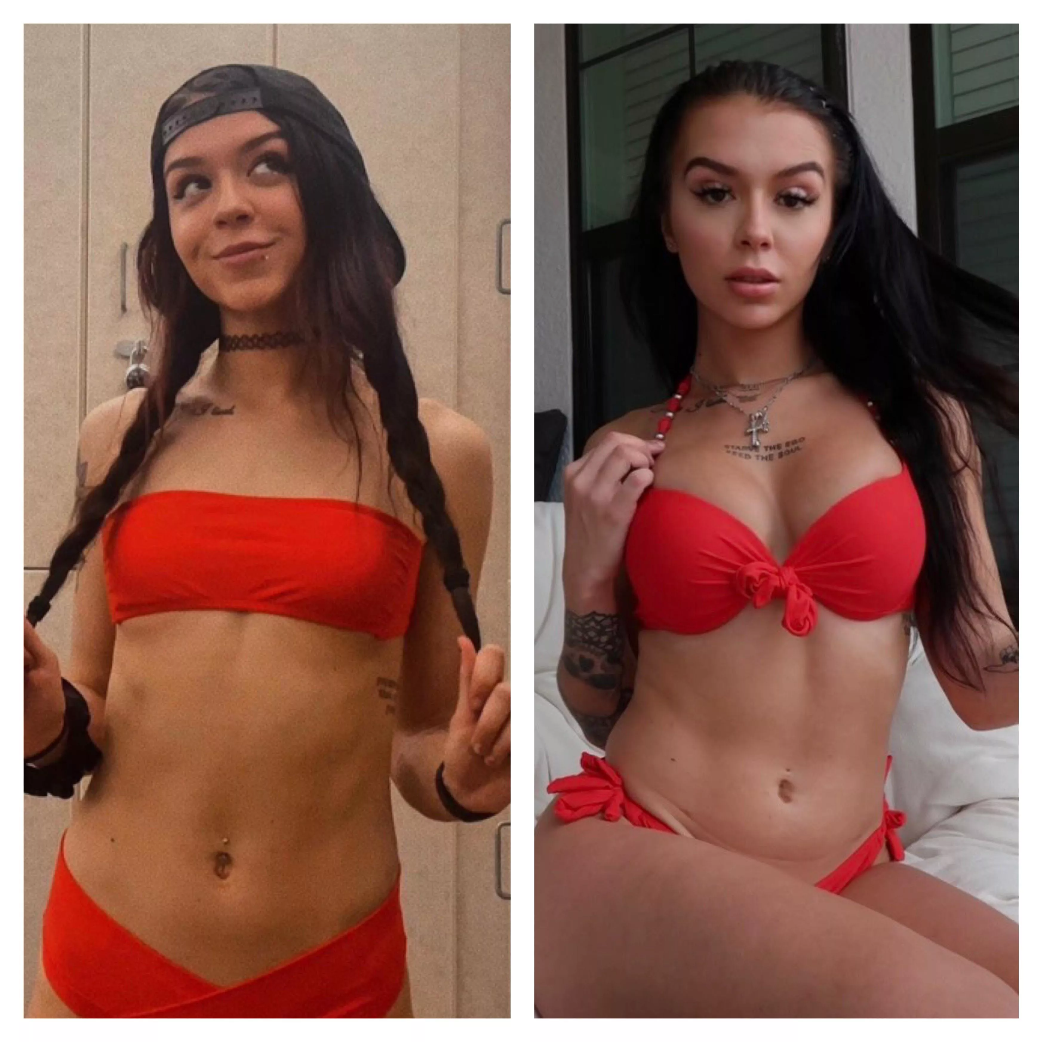 Cora Jade Before/After Boob Job