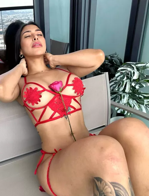 Just having fun with my red bikini.