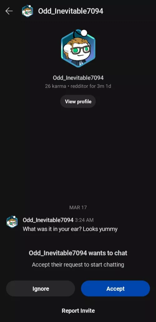 Unsure if this is allowed but please be wary of this guy messaging you, judging by their comment history they have a fetish for this shit and go after women and trans men