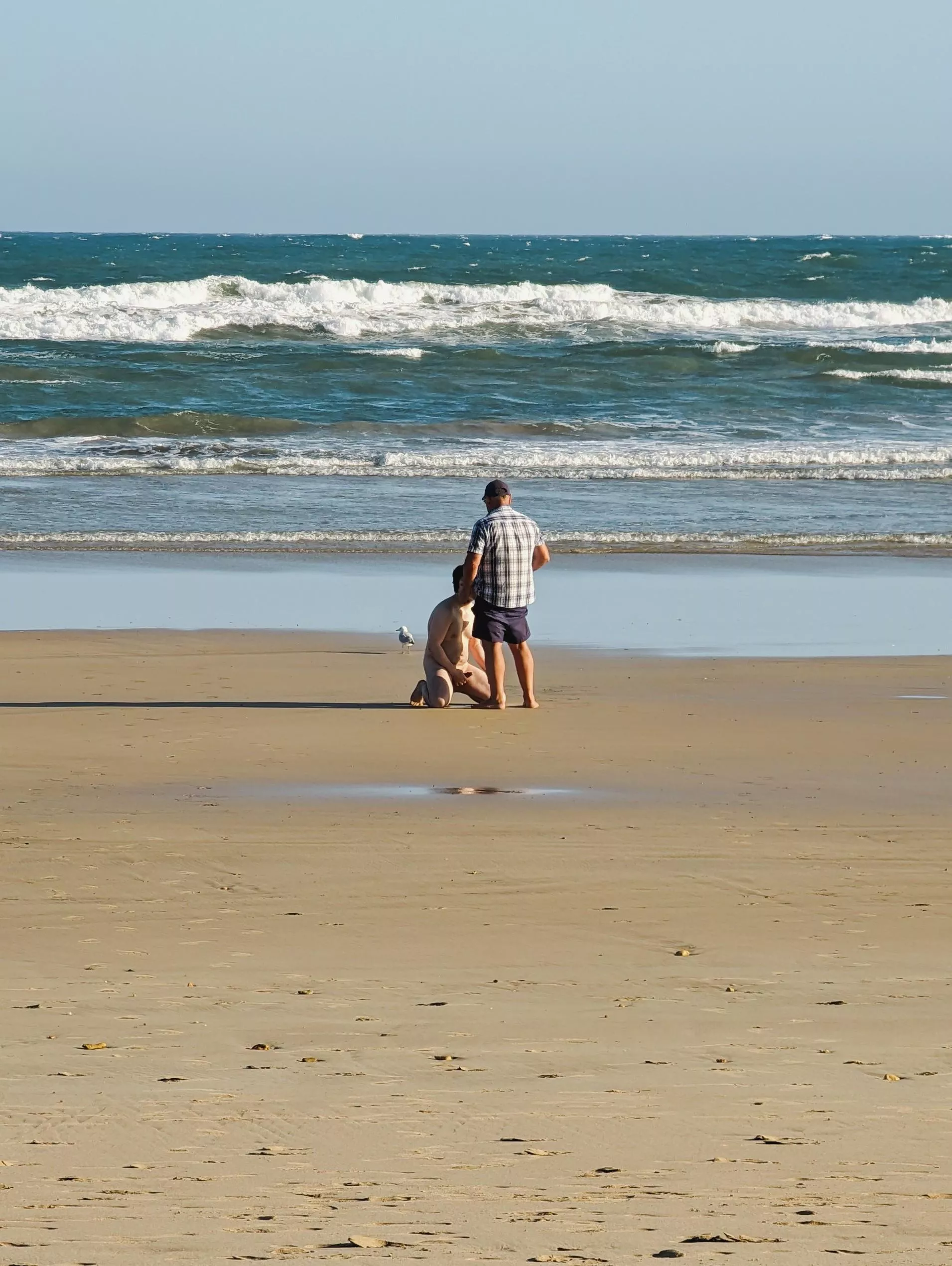 Went to a nude beach. Didn't ask for bf's permission. He could only jack in the distance and take pics while I sucked this daddy off. Then went to the sand dunes in private and rimmed a cute otter without my bf knowing. 