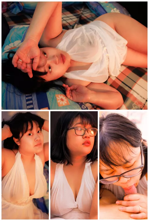 White dress + Glasses = perfect 😋