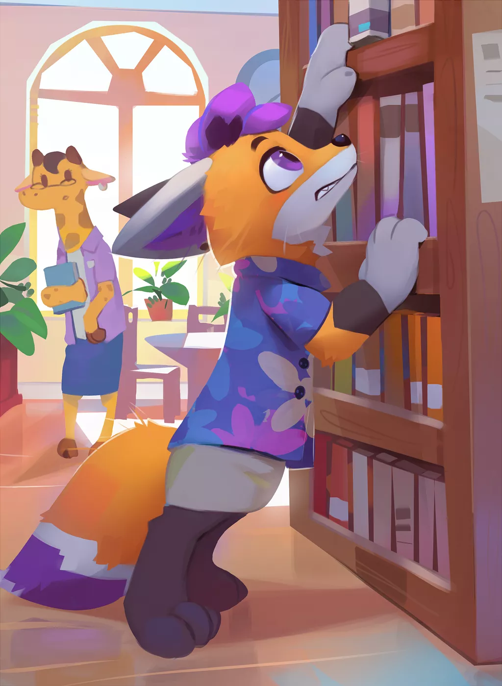 Why do they always put the coolest books up on the top shelf? [EloDoArt]