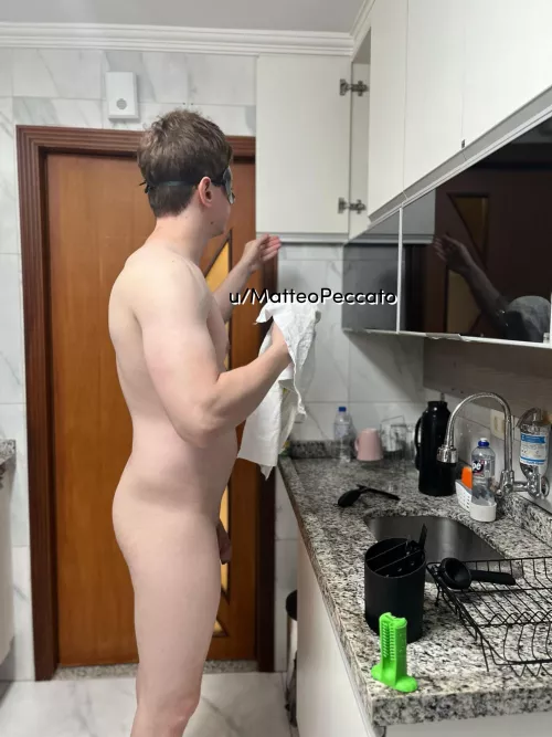 Doing normal things naked.