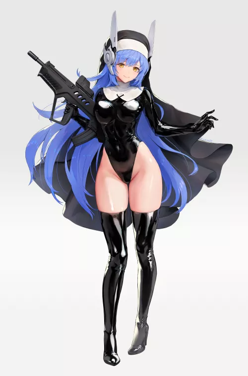 TAR-21 (from Girls Frontline) wearing the Justina Follower uniform from Blue Archive