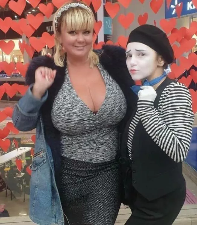 The mime does a good job showing envy