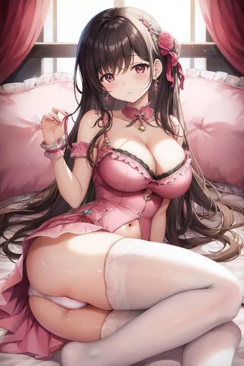 White Thigh-Highs & Pink 