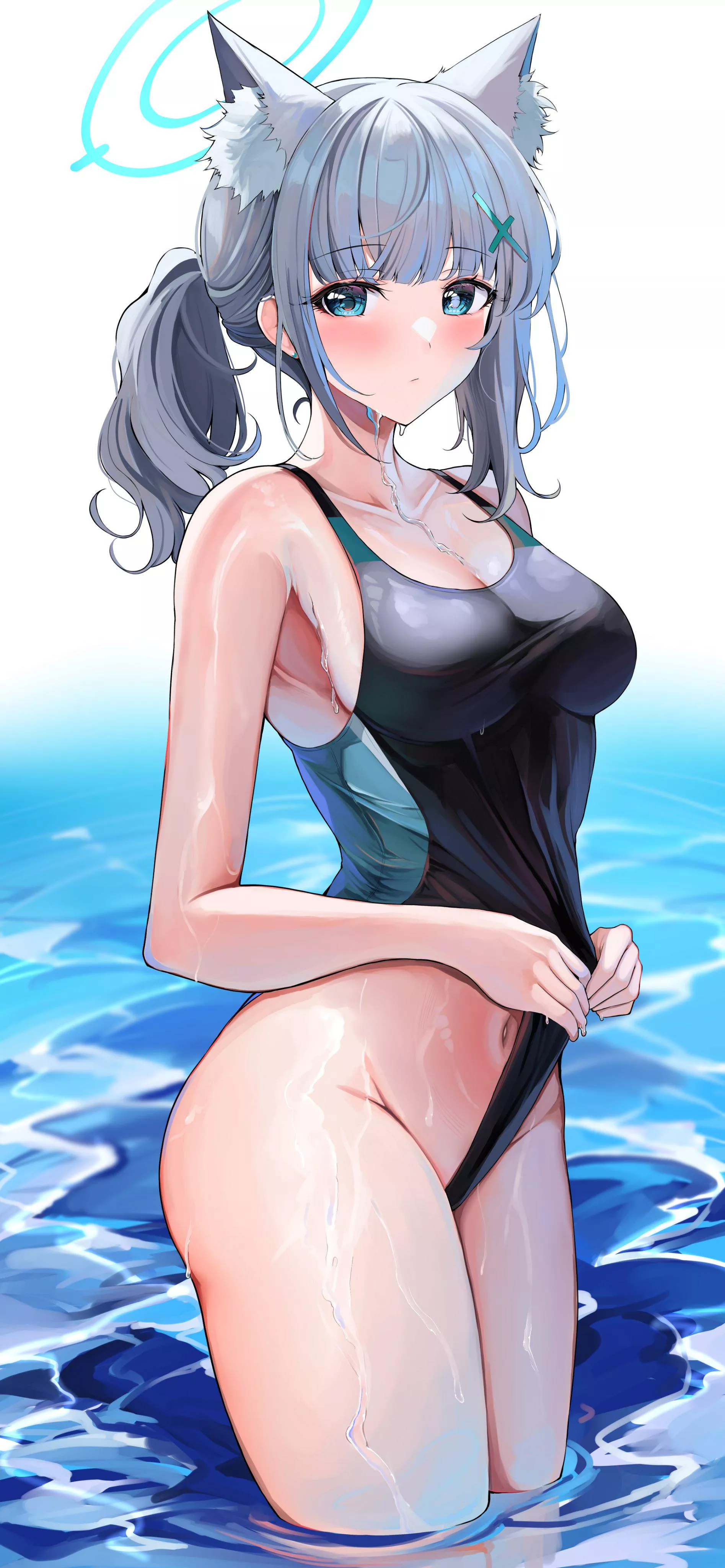 An overly tight swimsuit (Sak)