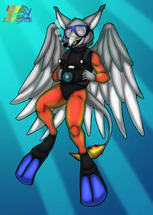 Ever seen a scuba diving gryphon before? This one courtesy of Aires Gryphon on FA.