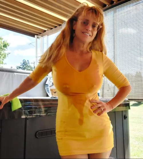 Got a little bit wet adjusting the tub