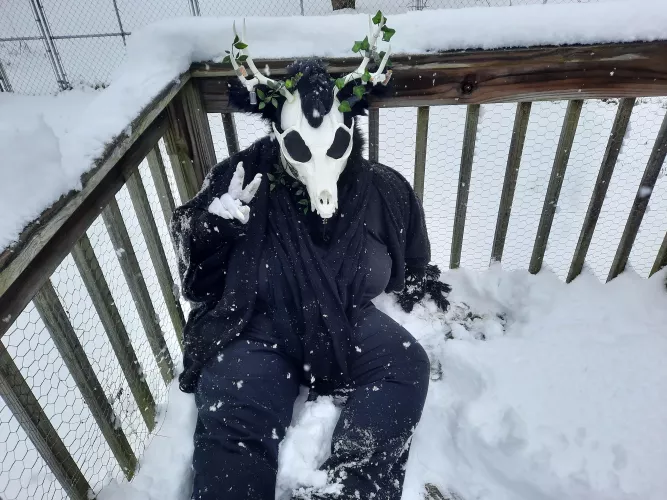 Happy Fursuit Friday, I fell in the snow (OC)