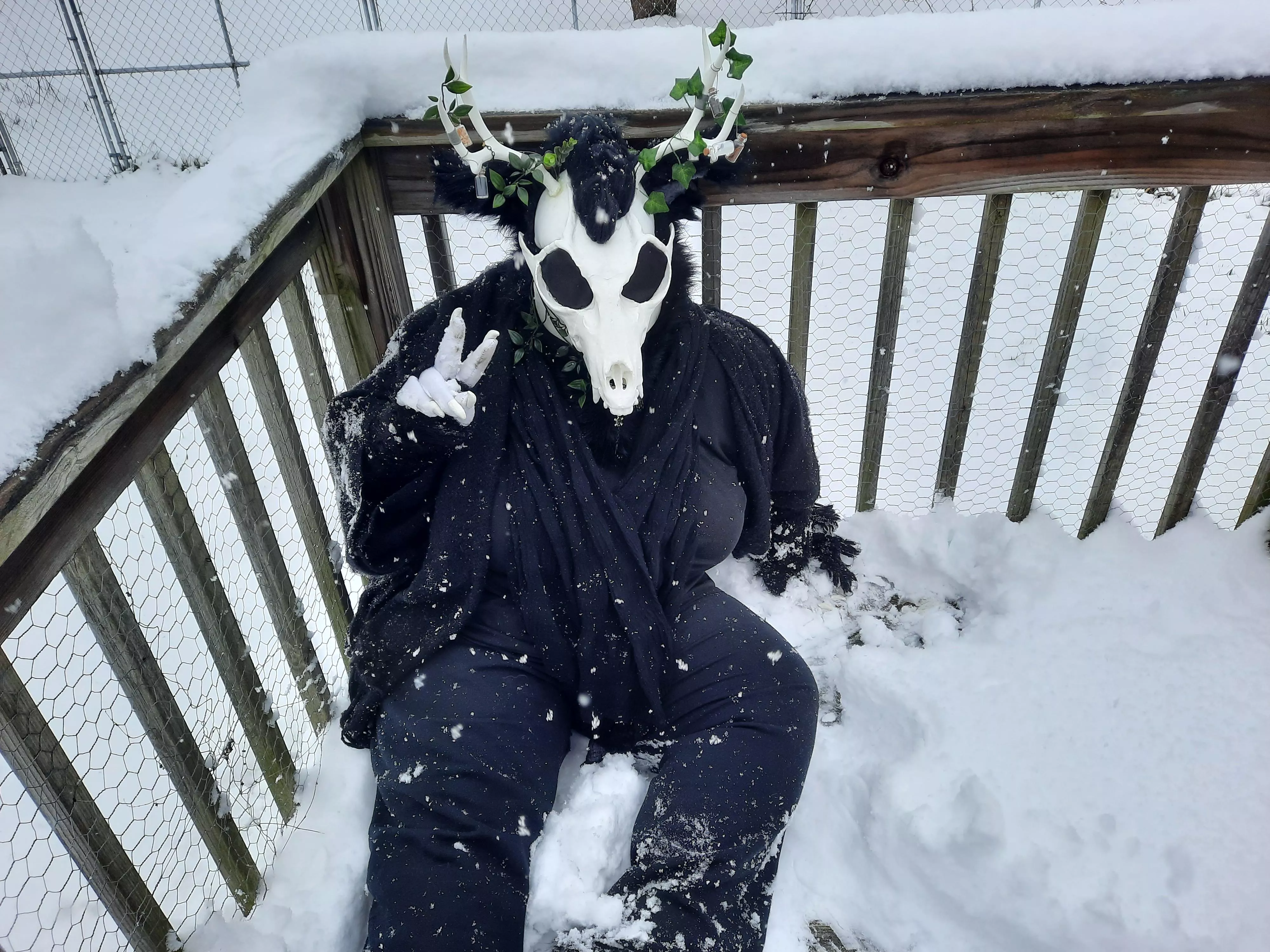 Happy Fursuit Friday, I fell in the snow (OC)