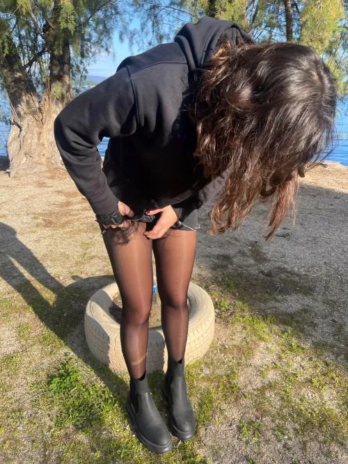 I wore two pantyhose 🤫 Feel the texture 😈