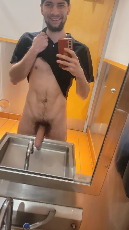 Me in the work bathroom 😳 I've got vids on my profile 😉