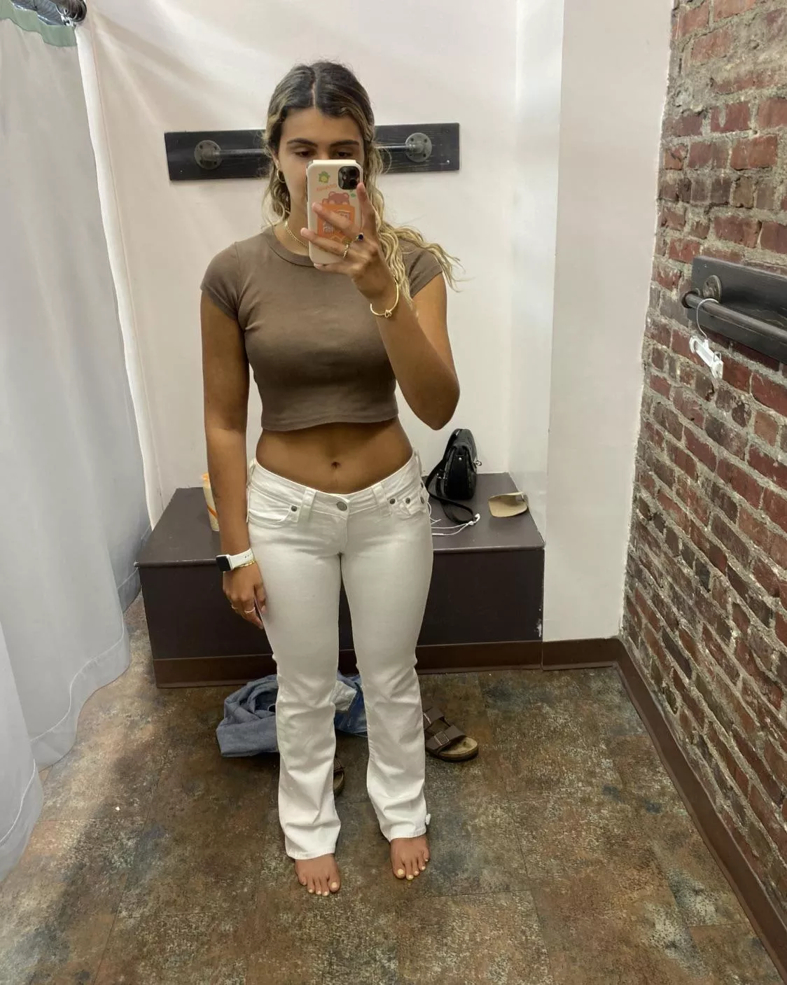 Not sure about the white jeans