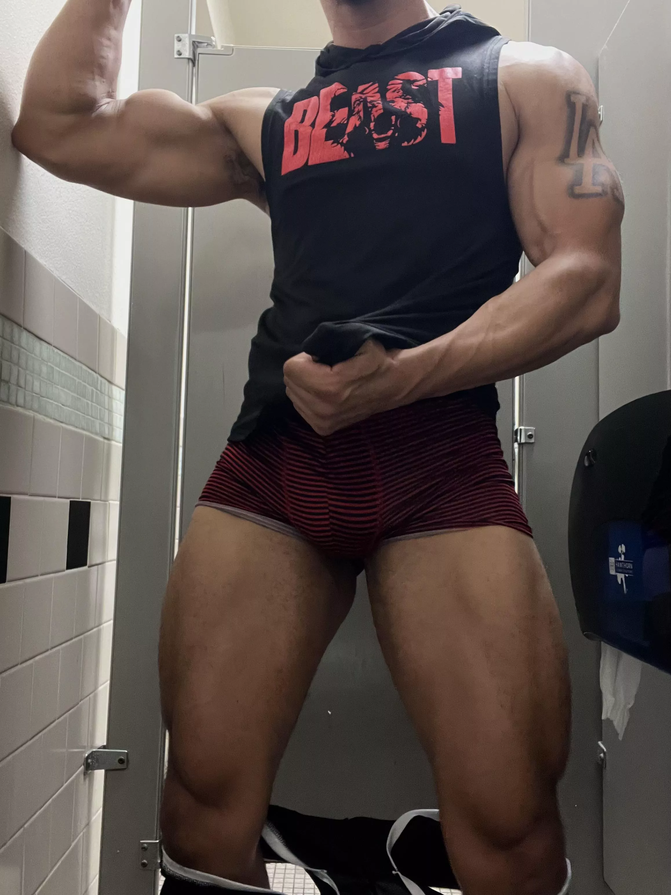 Red underwear Is for having fun.