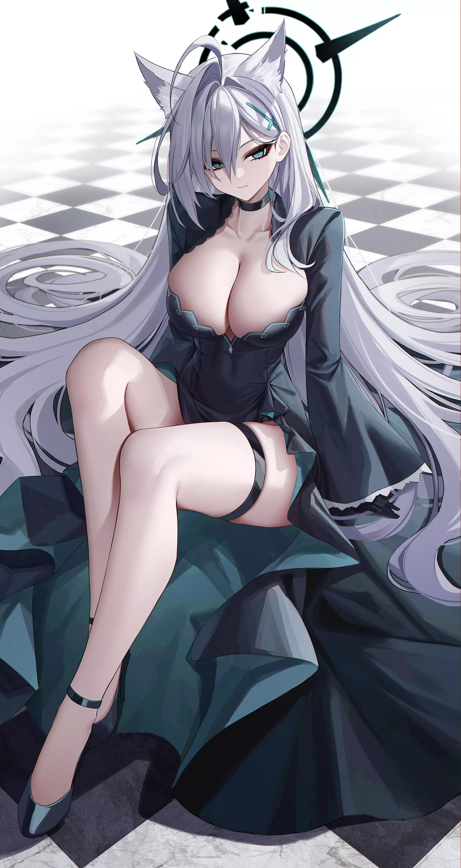 Shiroko Terror on the checkered floor (EternalBhm) [Blue Archive]