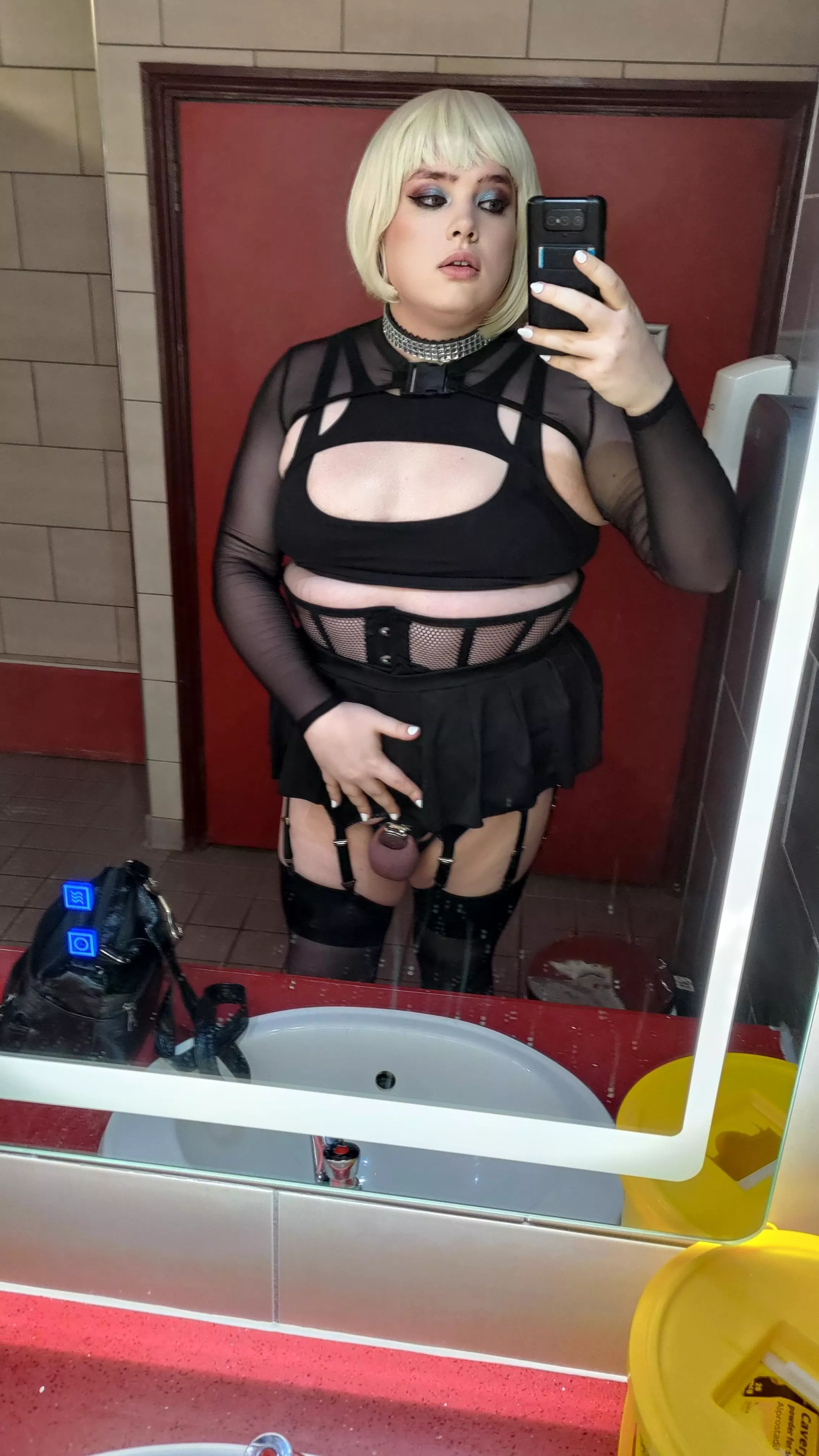 Should I keep the cage on display or tuck it back behind my panties? 