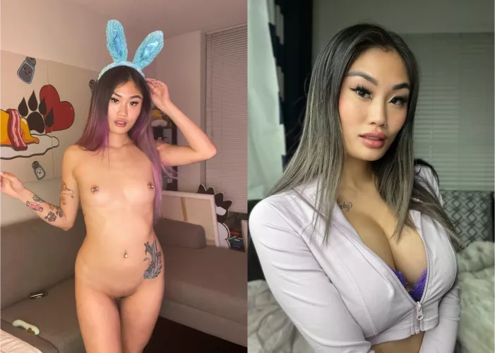 What I started at vs. Now! Busty but face still innocent-looking 😉