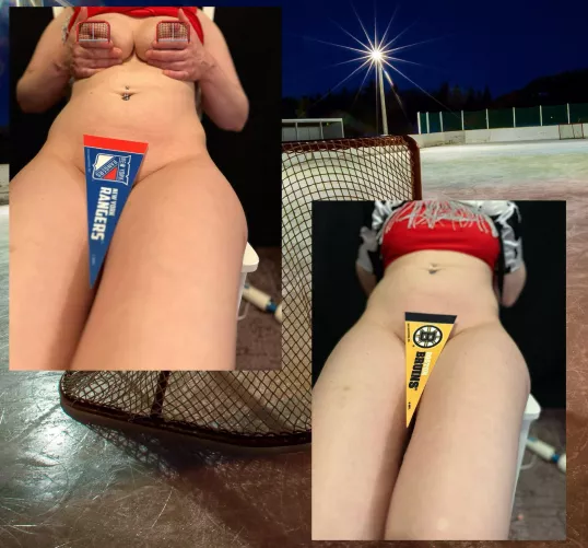 Who ya got tonight? Comment 💙 for Rangers, comment 💛 for Bruins! 🥅🏒