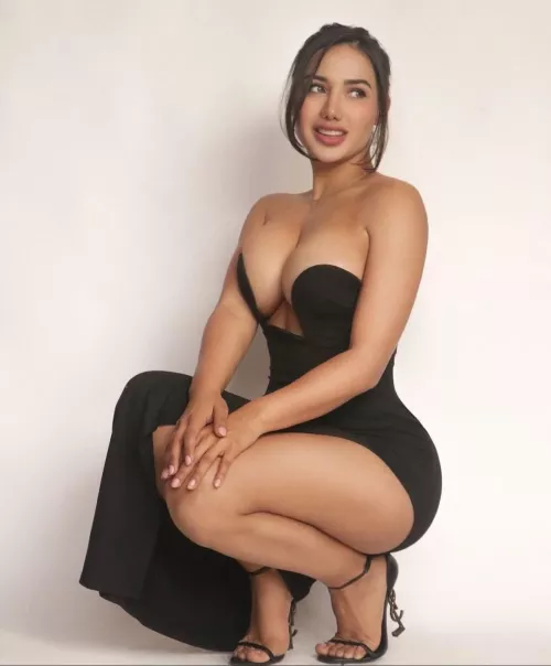 Black dress with the tights underneath