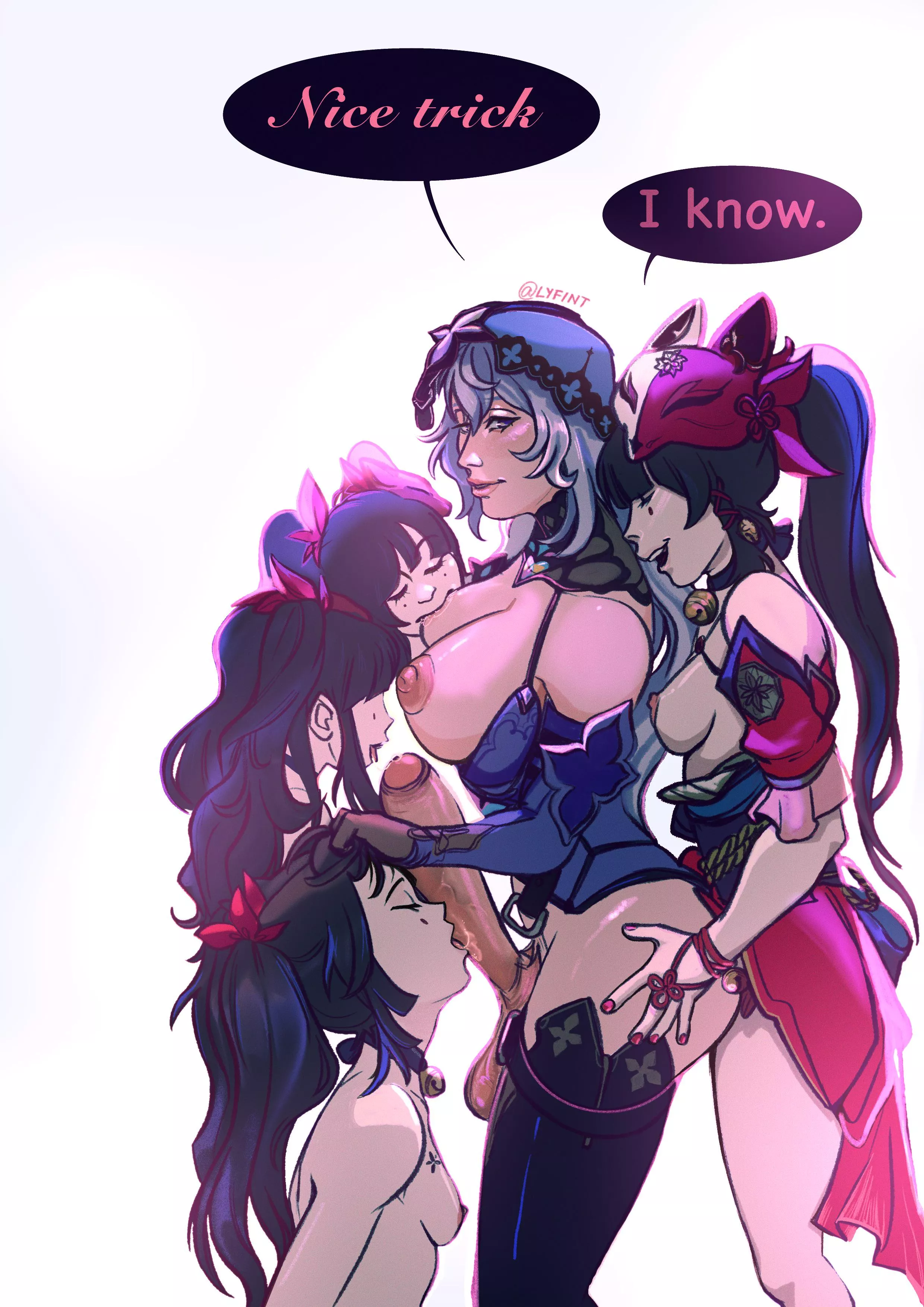 Black Swan and Sparkle playing together (Lyfint) [Honkai Star Rail]