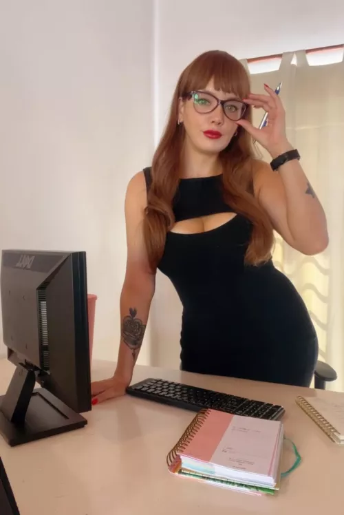 Can I keep my glasses on while I blow you under your desk?