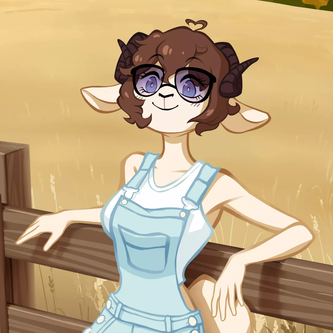 Closeup of a cute little GoatSona I worked on. 🐐