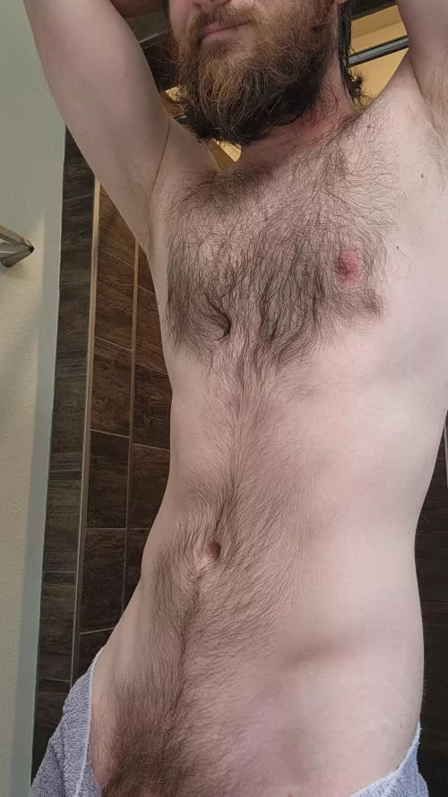 Freshly showered ready to get dirty again