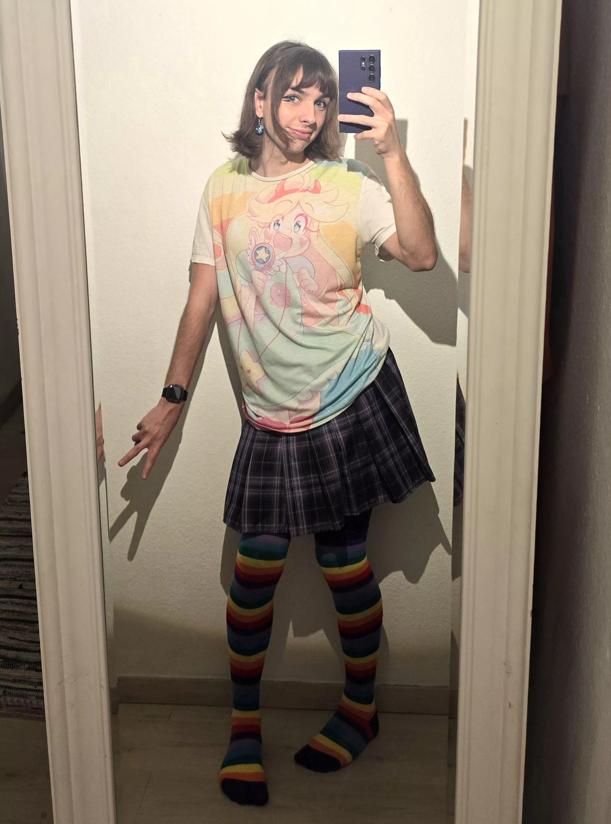 Going to a bday party :D (I'm a rainbow 🌈 :3)