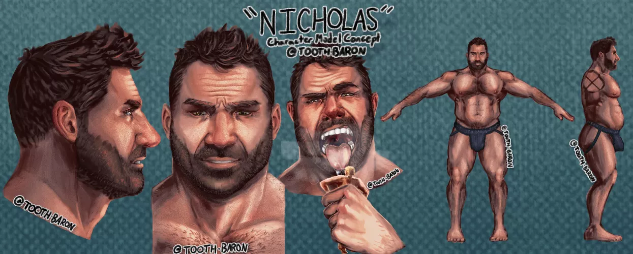 {image} Pred Vore Model Design by Tooth-Baron! {M/M} {OC} {Model Reference Sheet} {G/T} {Giant Pred} {Tiny Prey} {Human Pred}