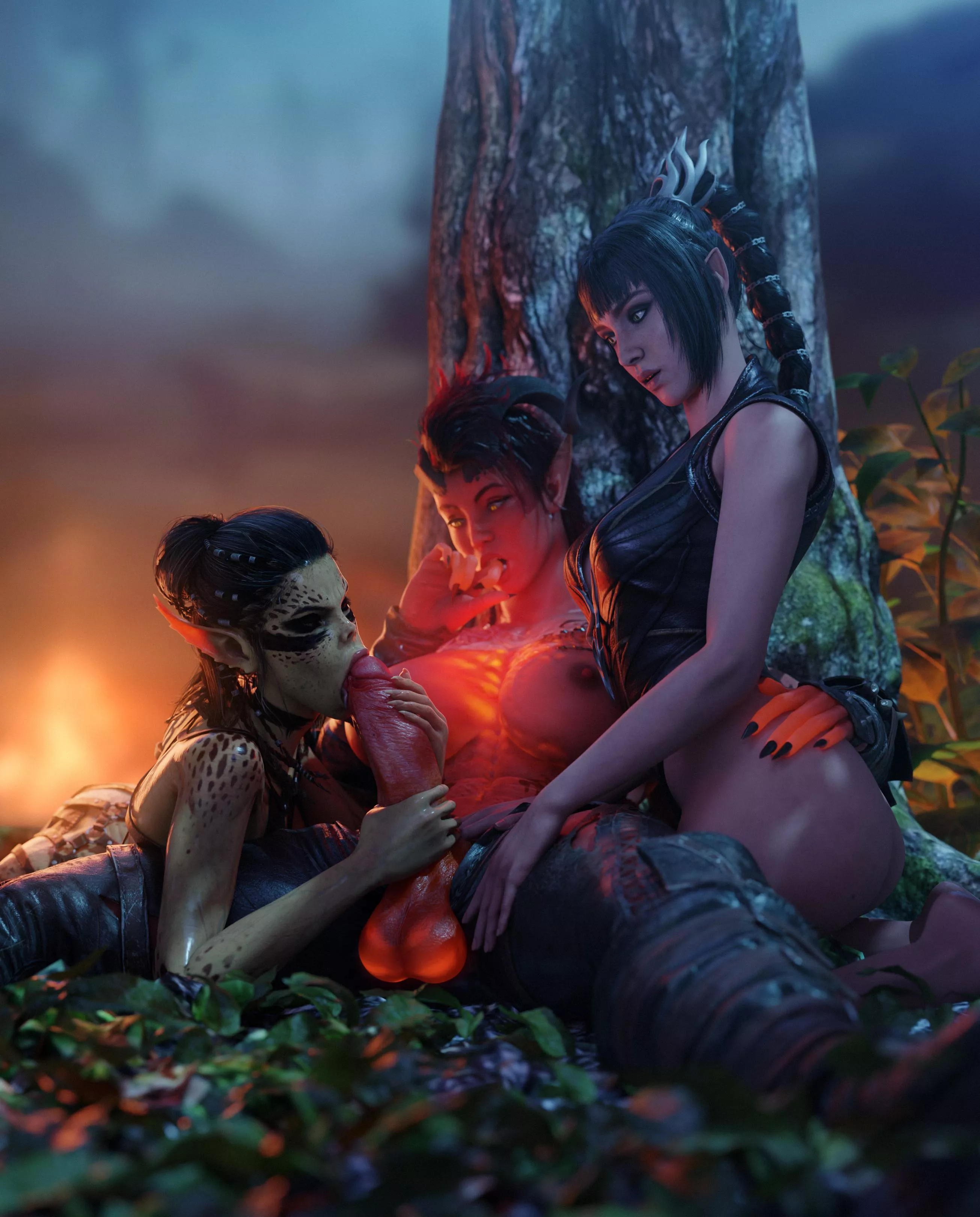 Lae'zel, Karlach & Shadowheart, (Batesz) [Baldur's Gate 3]