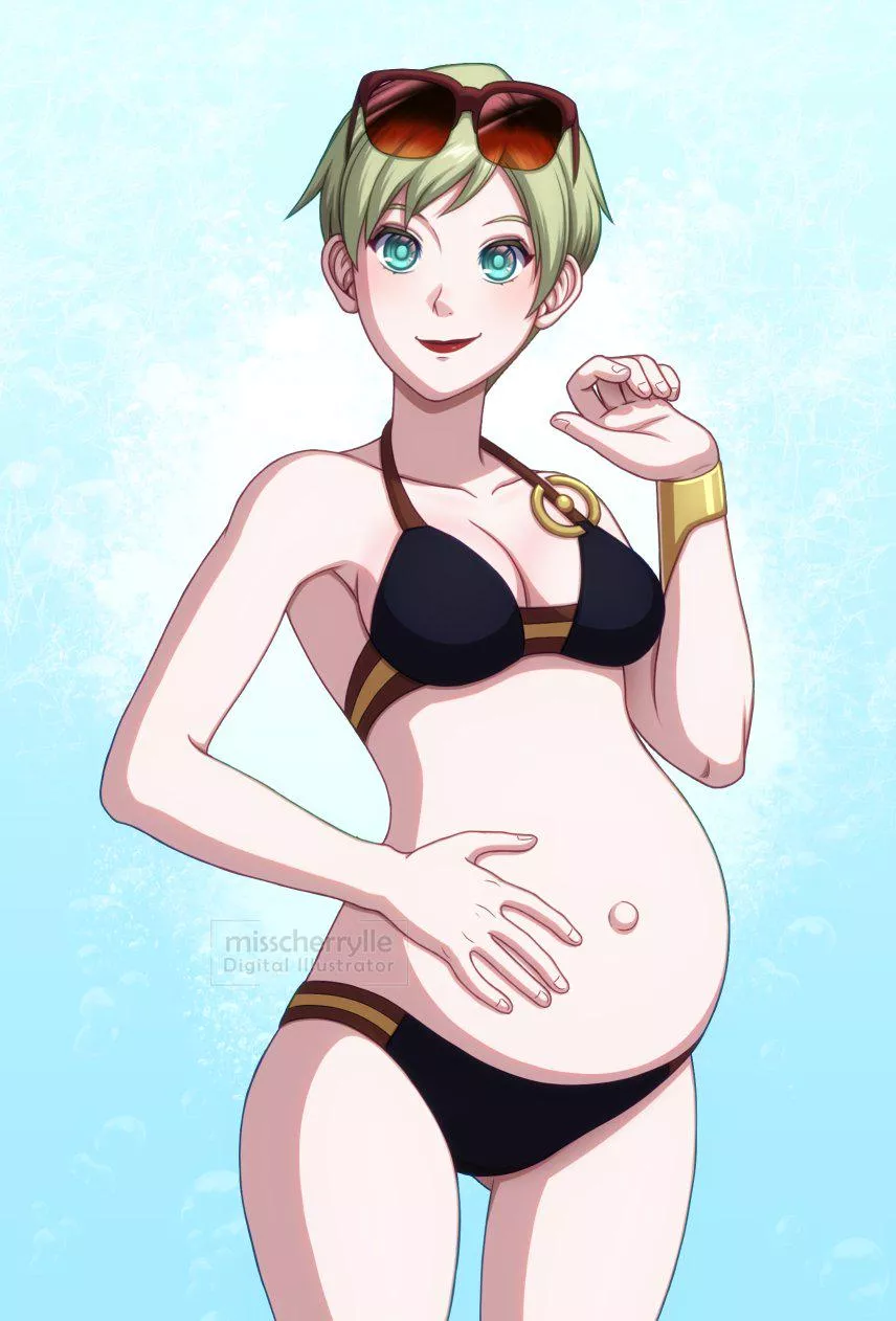 Pregnant Sun and Moon Swimmer (Pokemon) [@misscherrylle]