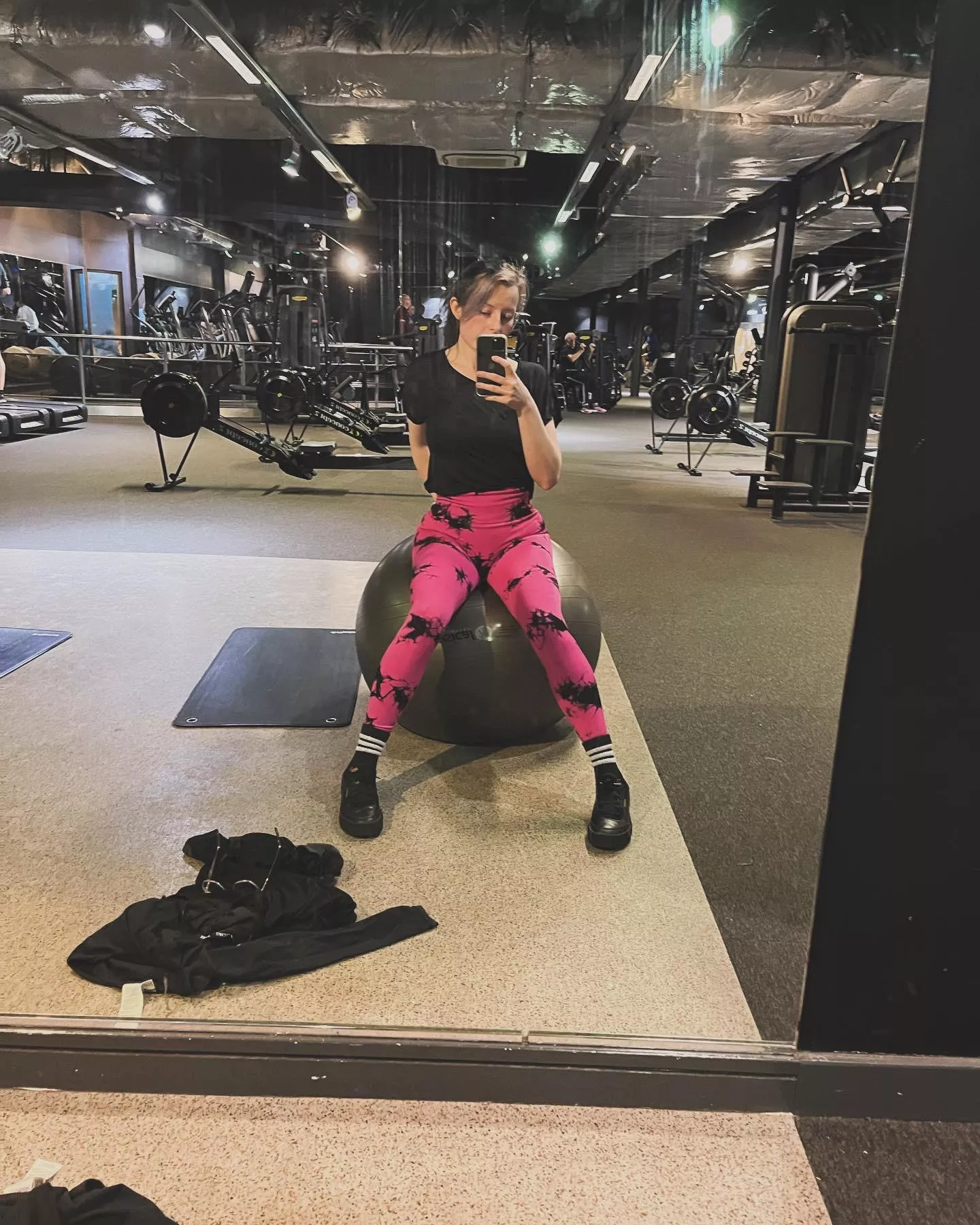 Really wanna bounce on something else rather than this ball…. Does the gym make you horny too? Hehe 