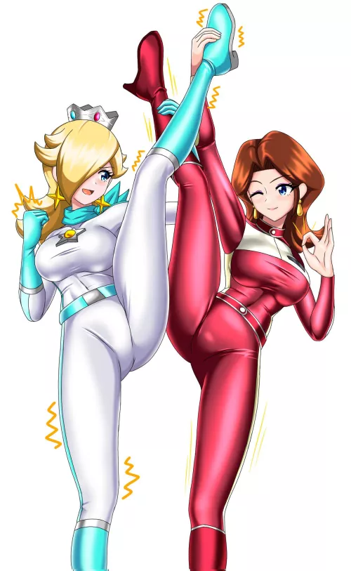 Rosalina & Pauline doing some stretching