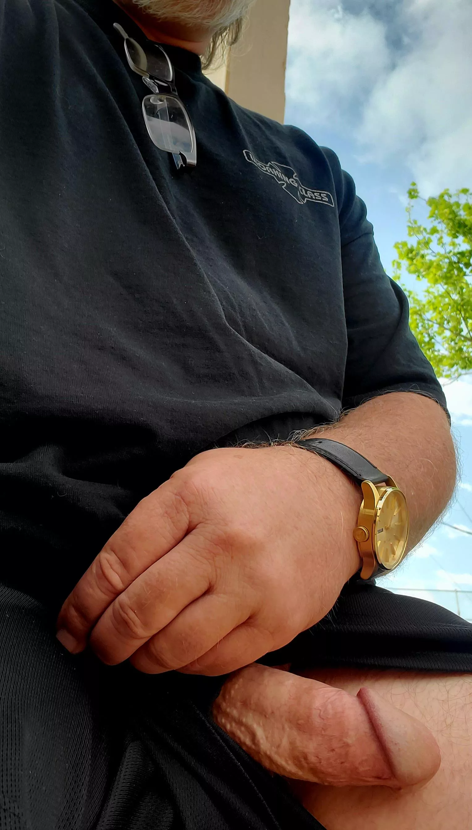 So happy to be in shorts 