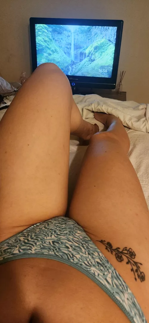 The most comfortable thing about Sundays is lying in bed wearing only panties