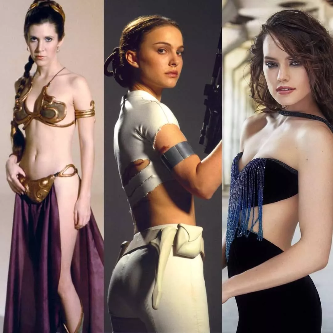 The trio (natalie portman, carrie fisher, daisy ridley)