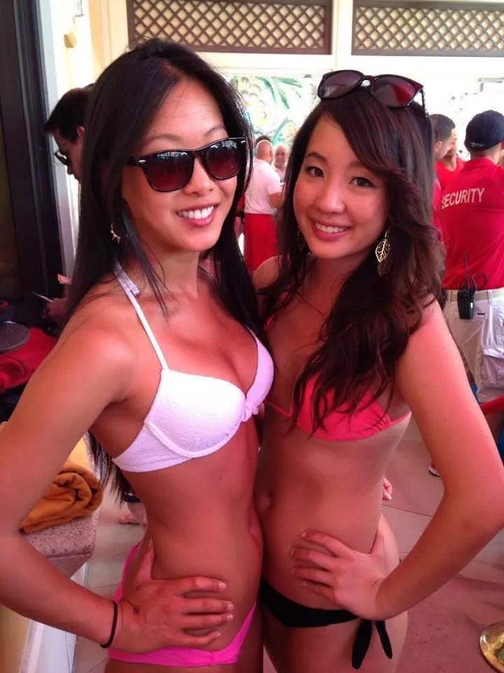 Which lady in a bikini?